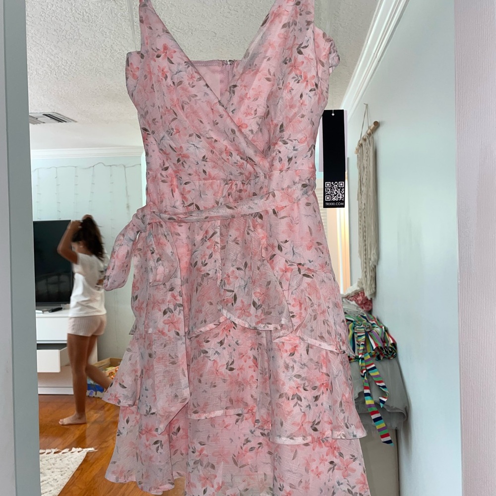 Floral Pink Wrap Dress